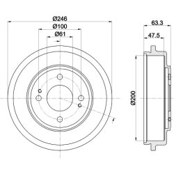 Brake Drum MINTEX MBD349 OE Ref 42610S5A000