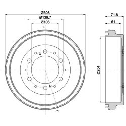 Brake Drum MINTEX MBD351 OE Ref 4243126190