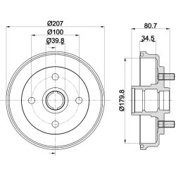 Brake Drum MINTEX MBD354 OE Ref 4243119085