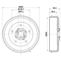 Brake Drum MINTEX MBD360 OE Ref 0K04026251