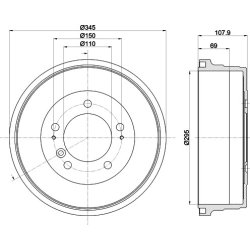 Brake Drum MINTEX MBD365 OE Ref 4243160250