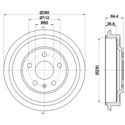 Brake Drum MINTEX MBD366 OE Ref 5C0609617A