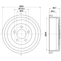Brake Drum MINTEX MBD367 OE Ref 52128270AA
