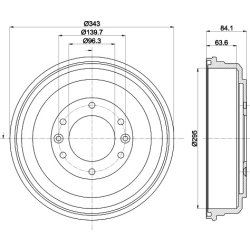 Brake Drum MINTEX MBD368 OE Ref 584114H000 MINTEX