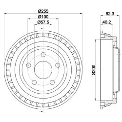 Brake Drum MINTEX MBD379 OE Ref 4695732AB MINTEX