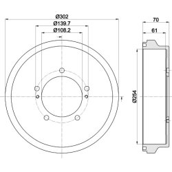 Brake Drum MINTEX MBD381 OE Ref 4351152D00