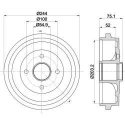 Brake Drum MINTEX MBD386 OE Ref 432061HA0A