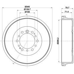 Brake Drum MINTEX MBD388 OE Ref 4243160150