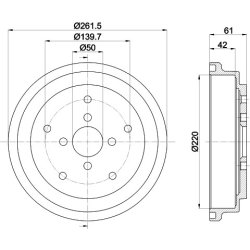 Brake Drum MINTEX MBD389 OE Ref 4351160A00000