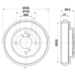 Brake Drum MINTEX MBD396 OE Ref 4351186G10