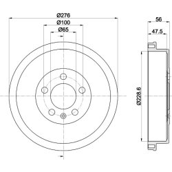 Brake Drum MINTEX MBD399 OE Ref 6RU609617A