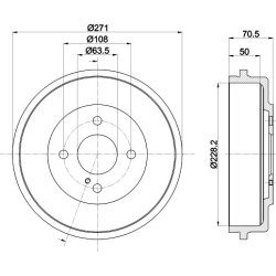 Brake Drum MINTEX MBD406 OE Ref AY111126AA MINTEX
