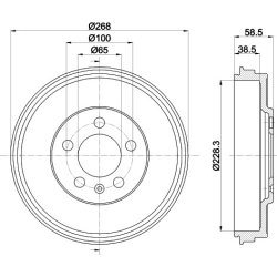 Brake Drum MINTEX MBD408 OE Ref 6R0609617B MINTEX