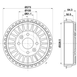 Brake Drum MINTEX MBD409 OE Ref 432065501R