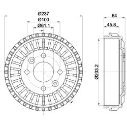 Brake Drum MINTEX MBD410 OE Ref 432001458R MINTEX