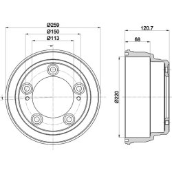Brake Drum MINTEX MBD414 OE Ref 584114F000