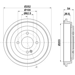Brake Drum MINTEX MBD415 OE Ref 584110U000