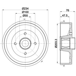 Brake Drum MINTEX MBD416 OE Ref 432004334R