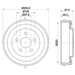 Brake Drum MINTEX MBD417 OE Ref 4509676