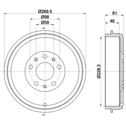 Brake Drum MINTEX MBD418 OE Ref 51860868