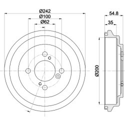 Brake Drum MINTEX MBD420 OE Ref 4351171L00