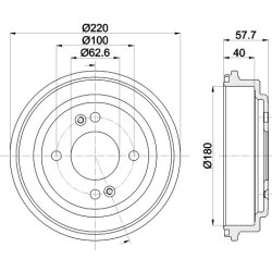 Brake Drum MINTEX MBD421 OE Ref 584111C010