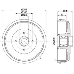Brake Drum MINTEX MBD425 OE Ref 4320000Q2C