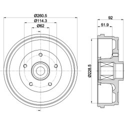 Brake Drum MINTEX MBD426 OE Ref 432008208R