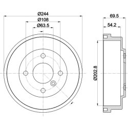 Brake Drum MINTEX MBD428 OE Ref 2094258