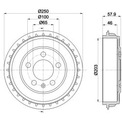 Brake Drum MINTEX MBD432 OE Ref 2Q0609617