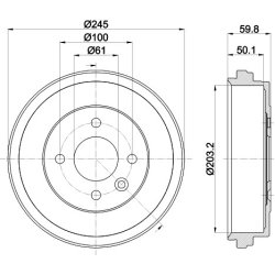 Brake Drum MINTEX MBD433 OE Ref 432065FA0B