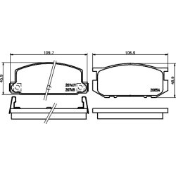 Brake Pad Set MINTEX MDB1166 OE Ref 0449114150000 MINTEX