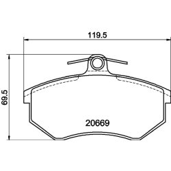 Brake Pad Set MINTEX MDB1190 OE Ref 357698151