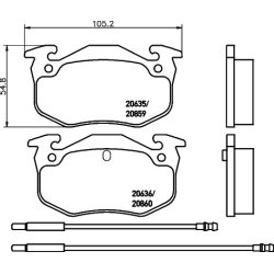 Brake Pad Set MINTEX MDB1209 OE Ref 95624484