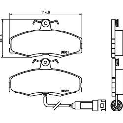 Brake Pad Set MINTEX MDB1211 OE Ref 83BB2K021JA MINTEX