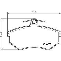 Brake Pad Set MINTEX MDB1253 OE Ref 533698151A MINTEX