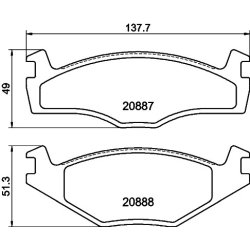 Brake Pad Set MINTEX MDB1266 OE Ref 321698151H