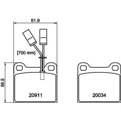 Brake Pad Set MINTEX MDB1274 OE Ref 607408480