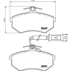 Brake Pad Set MINTEX MDB1293 OE Ref 443698151F