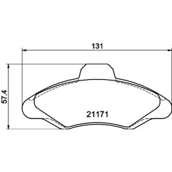Brake Pad Set MINTEX MDB1493 OE Ref 91AB2K021BC MINTEX