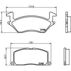 Brake Pad Set MINTEX MDB1504 OE Ref AY040TY018
