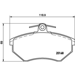 Brake Pad Set MINTEX MDB1570 OE Ref 357698151A