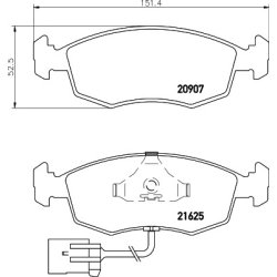 Brake Pad Set MINTEX MDB1641 OE Ref 92GB2K021AB
