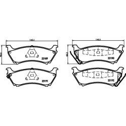 Brake Pad Set MINTEX MDB1937 OE Ref A1634200120