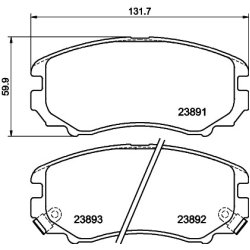 Brake Pad Set MINTEX MDB2267 OE Ref 581012HA00