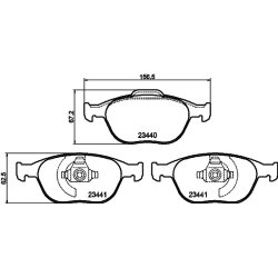 Brake Pad Set MINTEX MDB2272 OE Ref 2T142K021AC