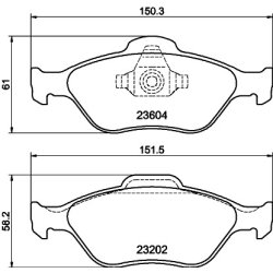 Brake Pad Set MINTEX MDB2314 OE Ref XS4Q8K579DA