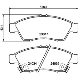 Brake Pad Set MINTEX MDB2326 OE Ref 5581054G60