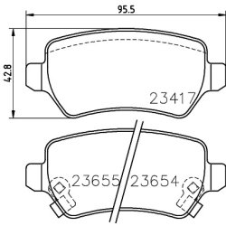 Brake Pad Set MINTEX MDB2357 OE Ref 95507655