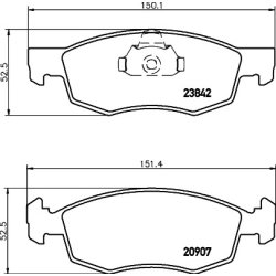Brake Pad Set MINTEX MDB2532 OE Ref 09948870